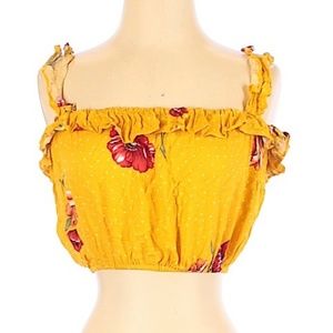 🍁 Forever 21 Floral Ruffle Sleeveless Crop Top